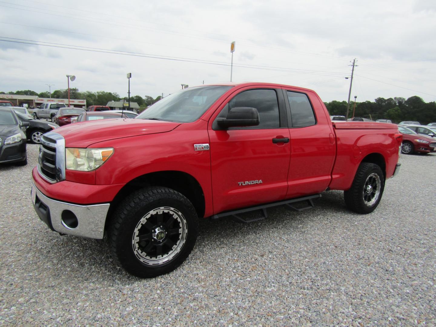 2012 Red /Tan Toyota Tundra Tundra-Grade 5.7L Double Cab 2WD (5TFRY5F14CX) with an 5.7L V8 DOHC 32V engine, Automatic transmission, located at 15016 S Hwy 231, Midland City, AL, 36350, (334) 983-3001, 31.306210, -85.495277 - Photo#2